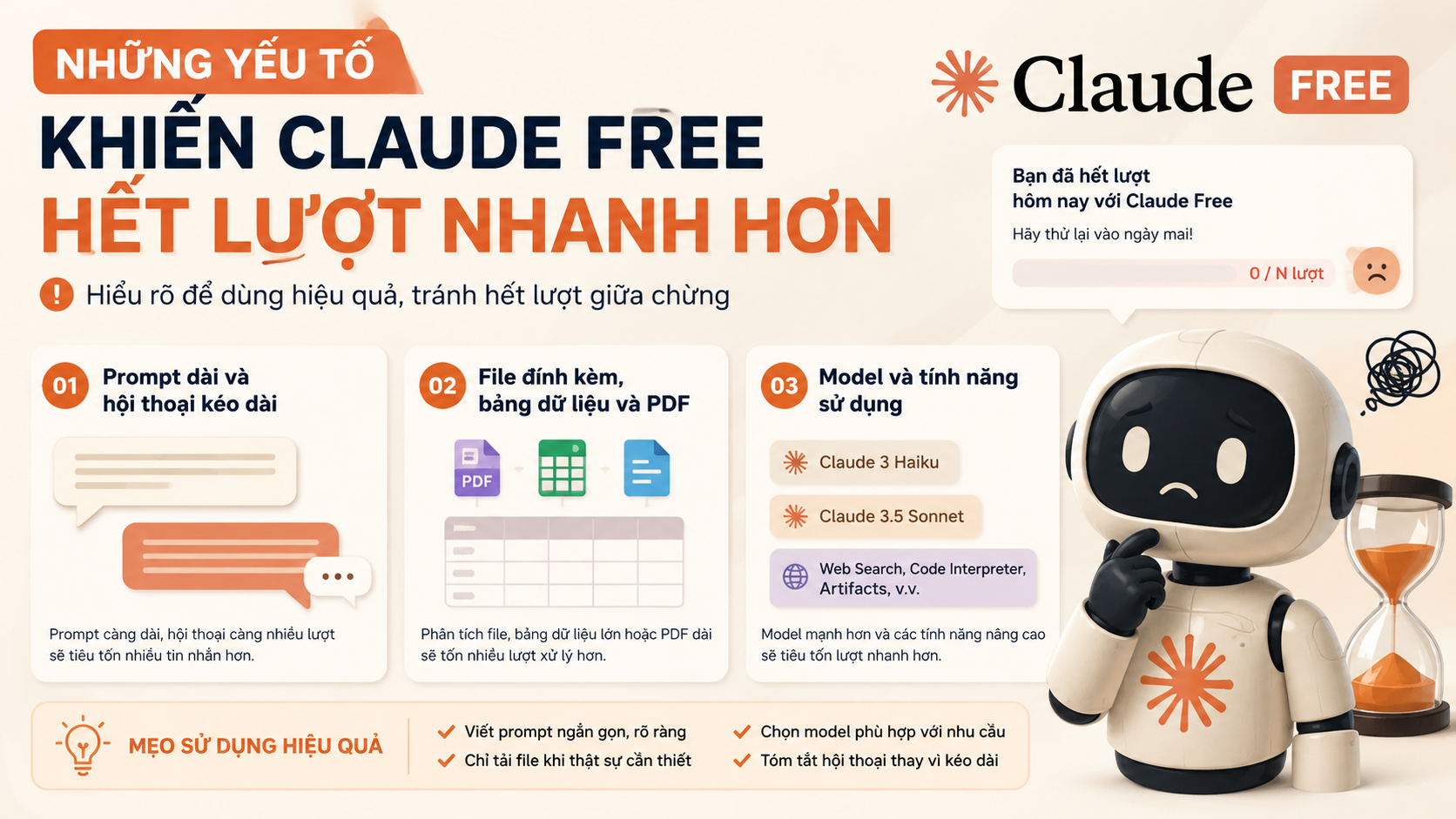 Những yếu tố khiến Claude Free hết lượt nhanh hơn - claude free giới hạn bao nhiêu tin nhắn