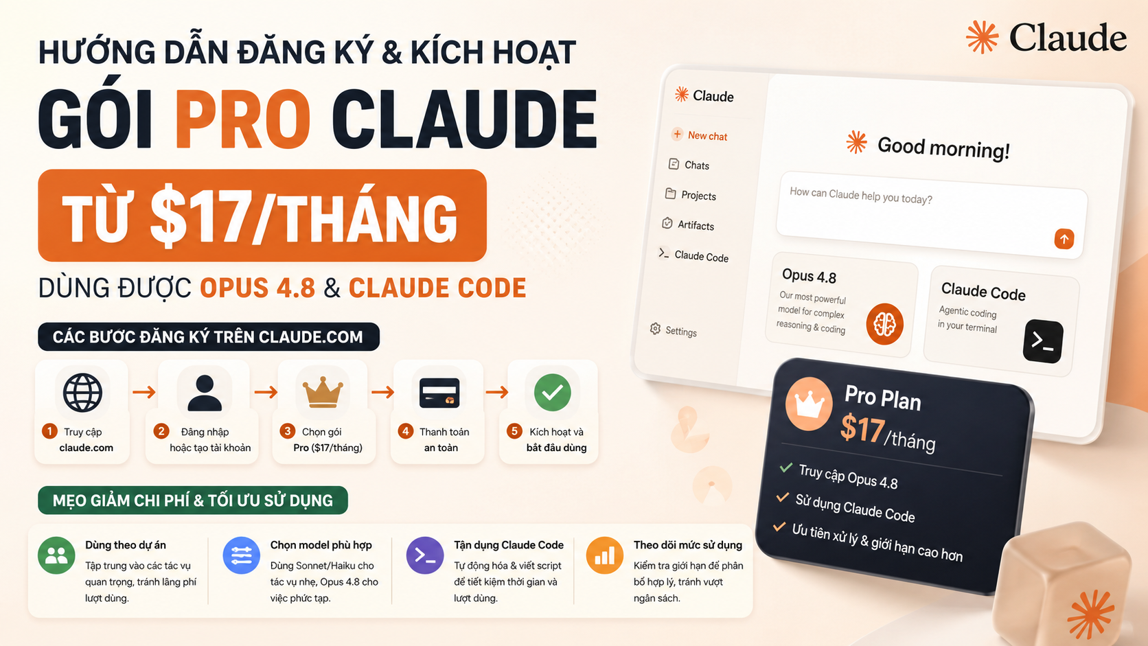 Hướng dẫn đăng ký và kích hoạt Gói Pro Claude - gói pro claude