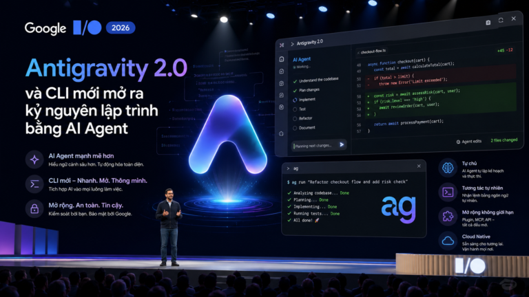Google I/O 2026: Antigravity 2.0 và CLI mới mở ra kỷ nguyên lập trình bằng AI Agent - Google I/O 2026: Antigravity 2.0 và CLI mới mở ra kỷ nguyên lập trình bằng AI Agent