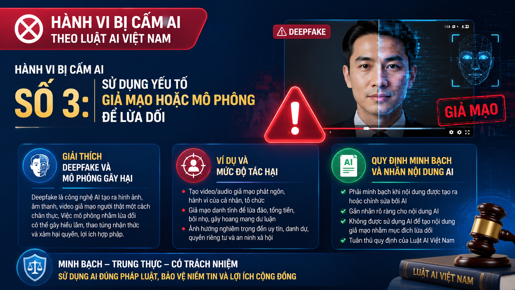 Hành vi bị cấm AI số 3: Sử dụng yếu tố giả mạo hoặc mô phỏng để lừa dối Hành vi bị cấm AI số 3: Sử dụng yếu tố giả mạo hoặc mô phỏng để lừa dối - hành vi bị cấm AI