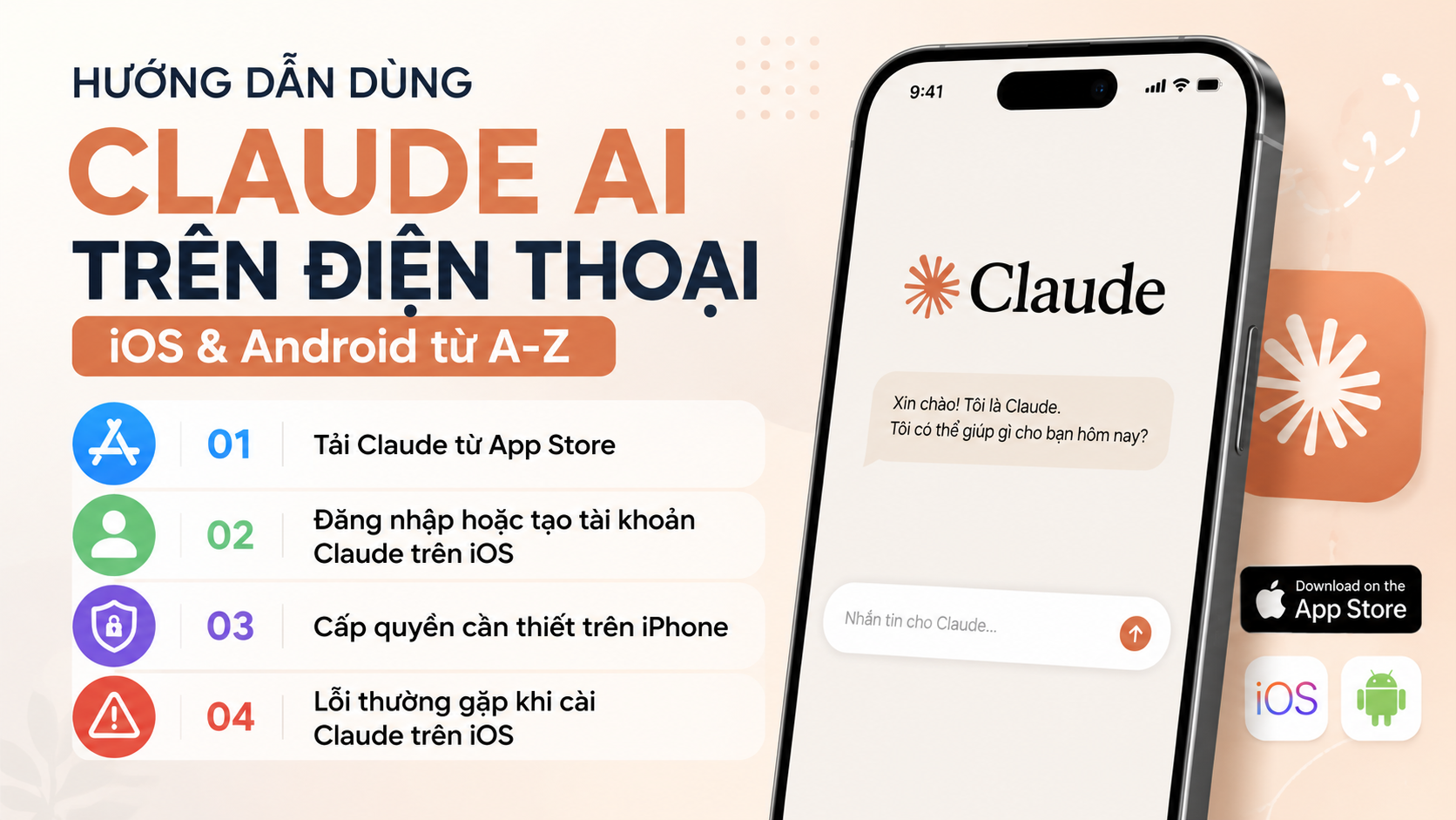 Cách tải và cài Claude AI trên iPhone/iPad - claude ai trên điện thoại