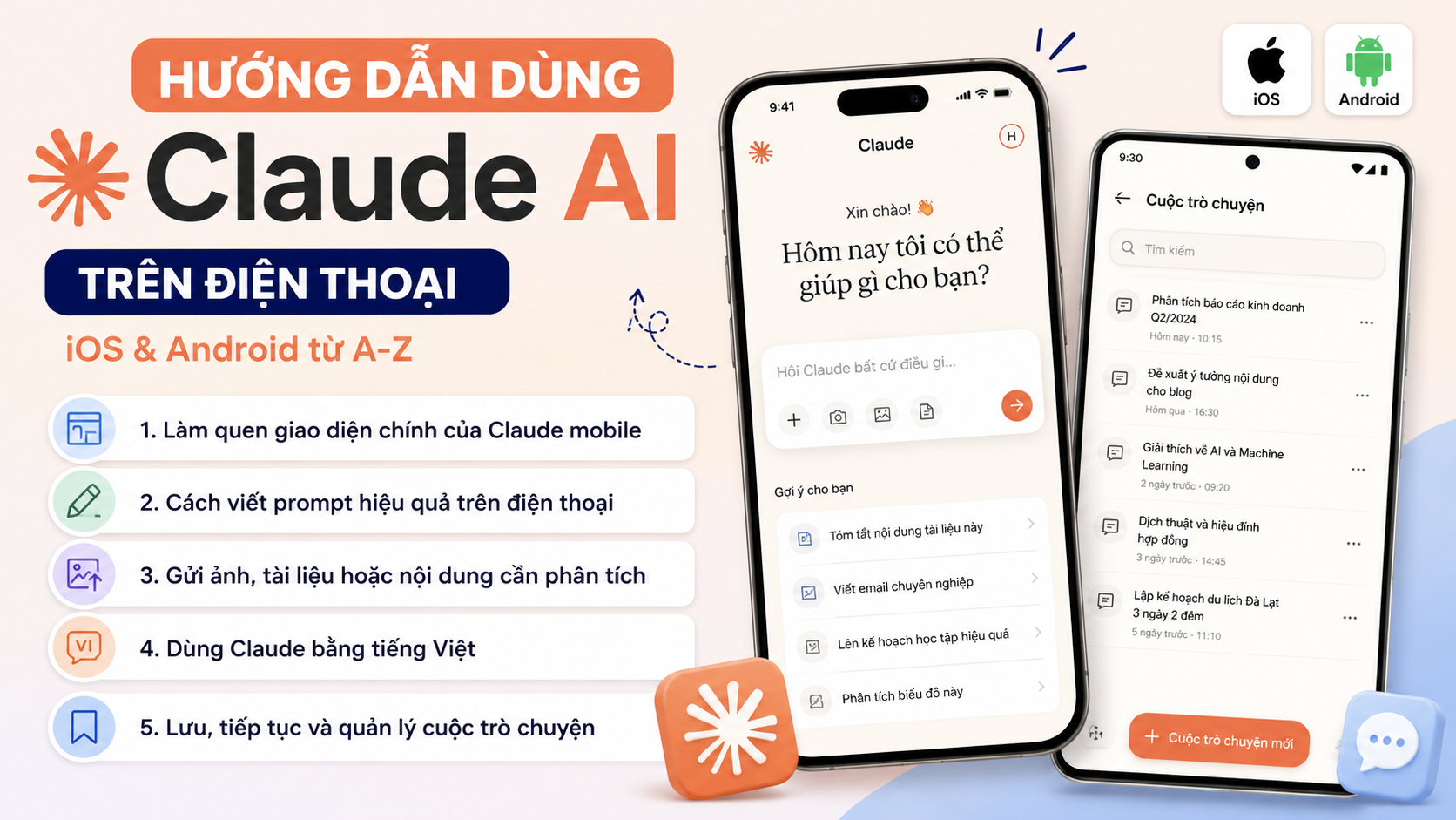 Hướng dẫn dùng Claude AI trên điện thoại cho người mới - claude ai trên điện thoại