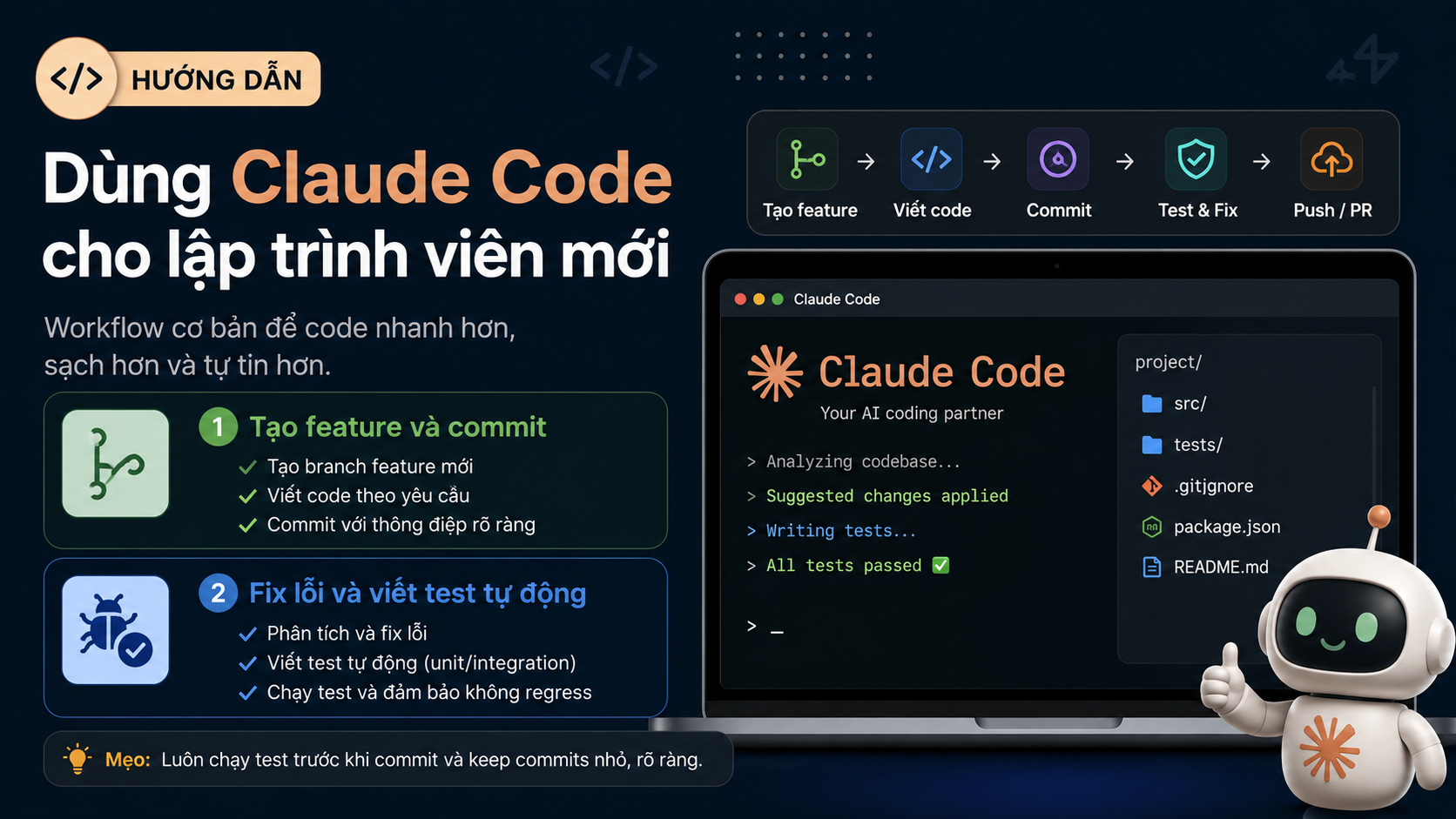 Workflow lập trình cơ bản - cách dùng claude code