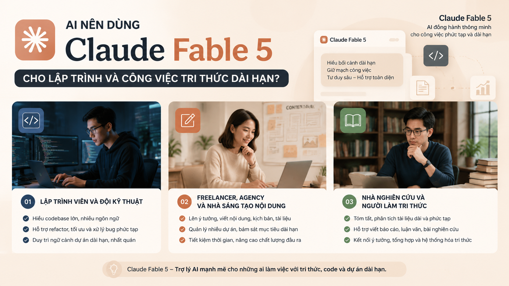 Ai nên dùng Claude Fable 5 cho lập trình và công việc tri thức dài hạn? - hướng dẫn sử dụng Claude Fable 5, cách dùng Claude AI