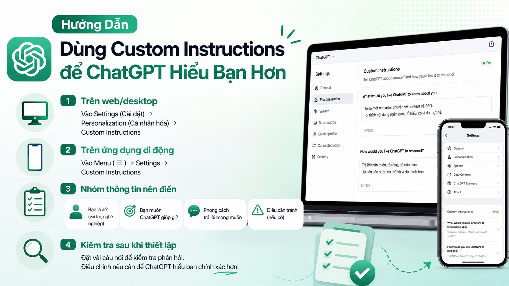 Cách bật và thiết lập Custom Instructions ChatGPT - custom instructions chatgpt