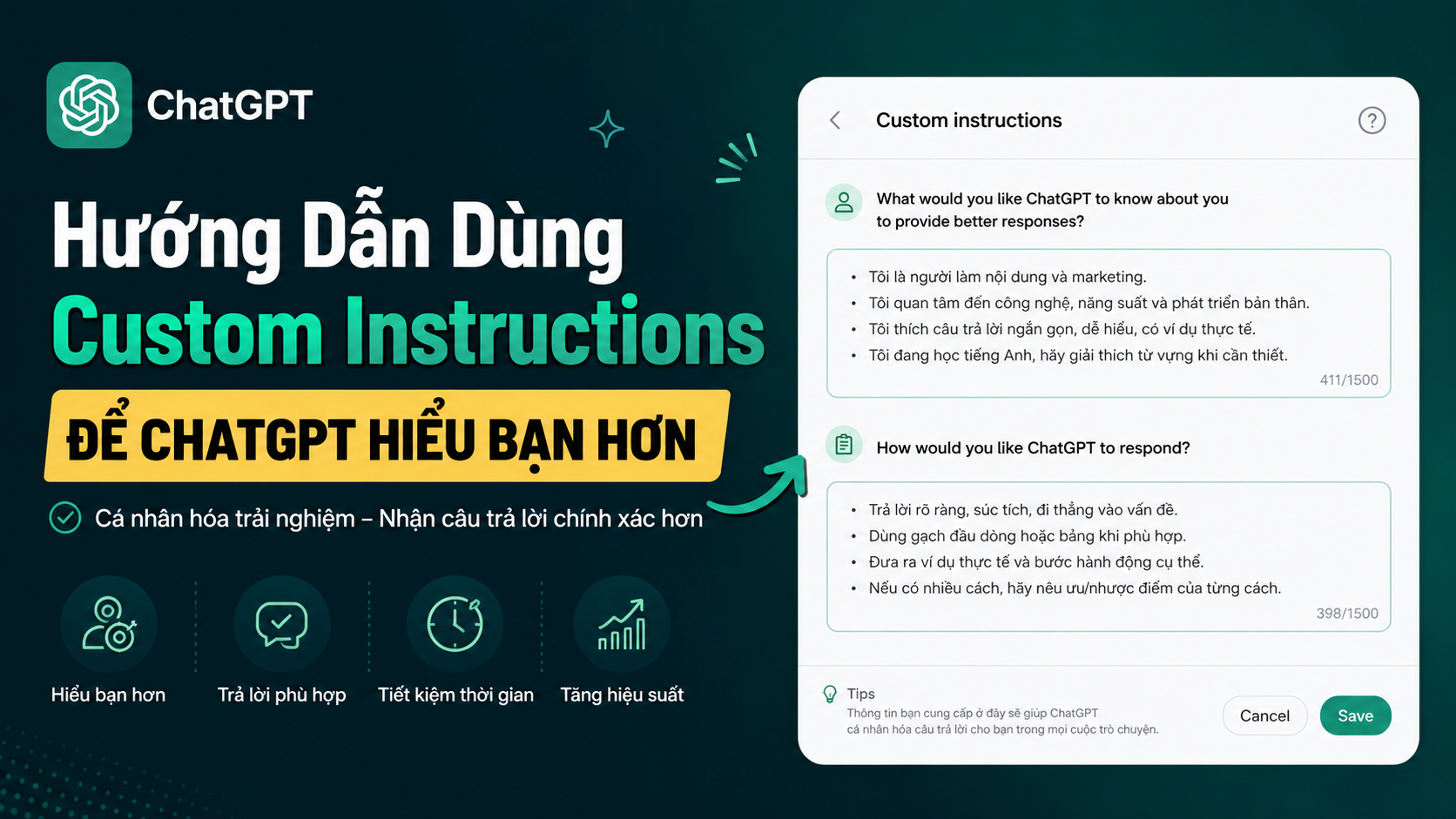 Hướng Dẫn Dùng Custom Instructions Để ChatGPT Hiểu Bạn Hơn - custom instructions chatgpt