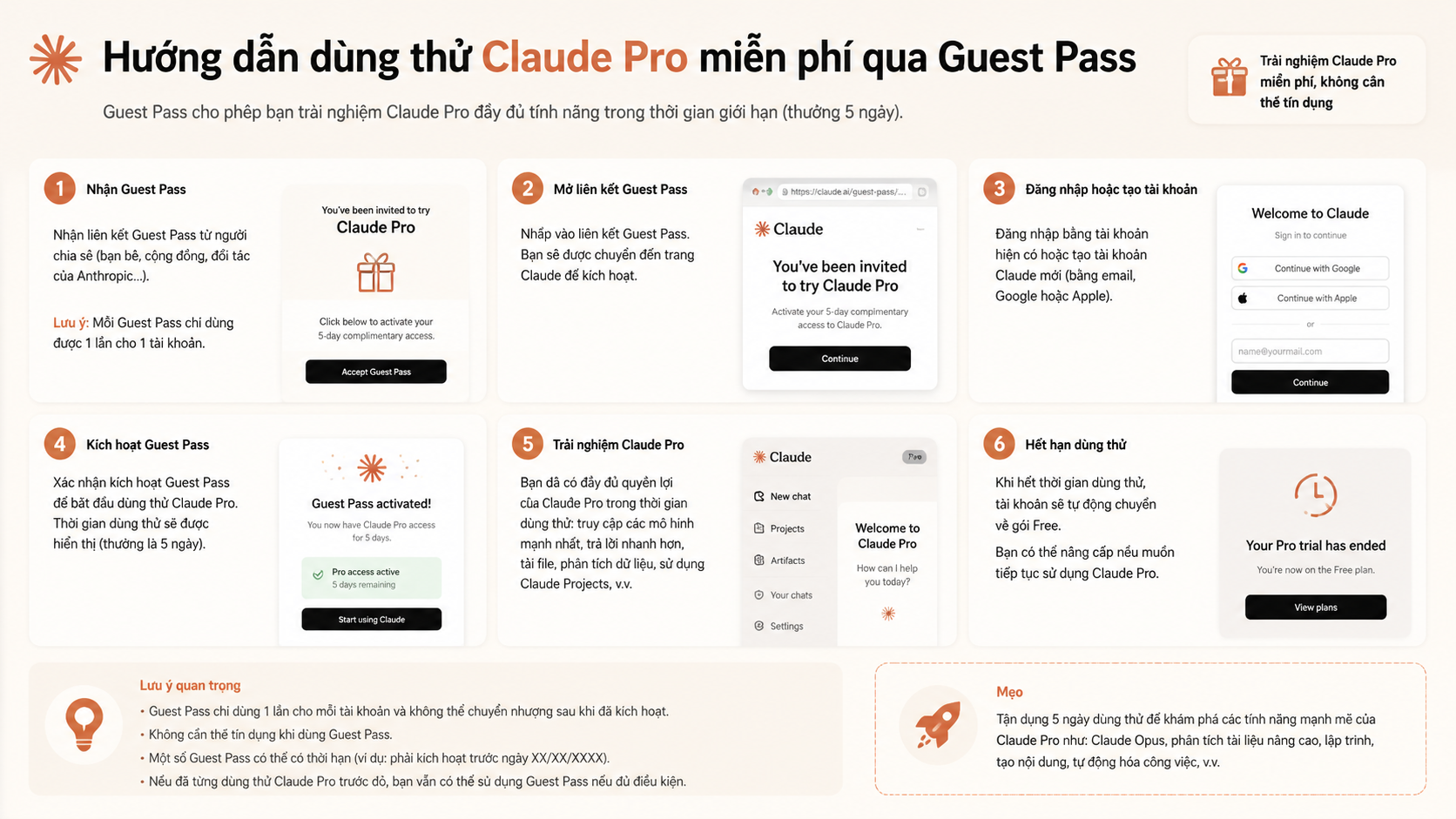 Hướng dẫn dùng thử Claude Pro miễn phí qua Guest Pass - dùng thử claude pro miễn phí