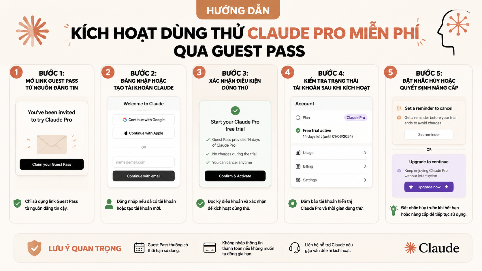 Hướng dẫn kích hoạt dùng thử Claude Pro miễn phí qua Guest Pass - dùng thử claude pro miễn phí