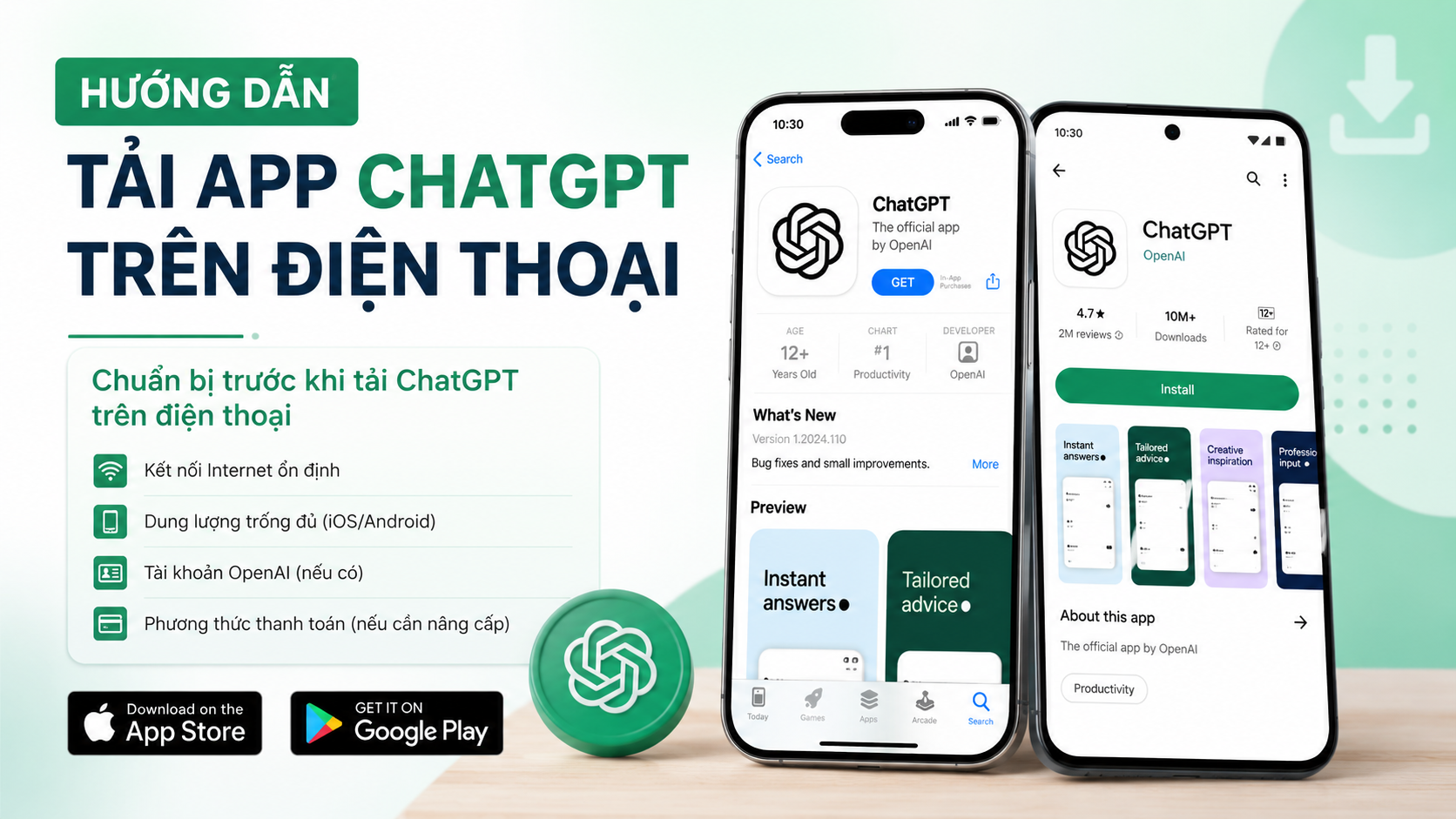 Chuẩn bị trước khi tải ChatGPT trên điện thoại - tải chatgpt