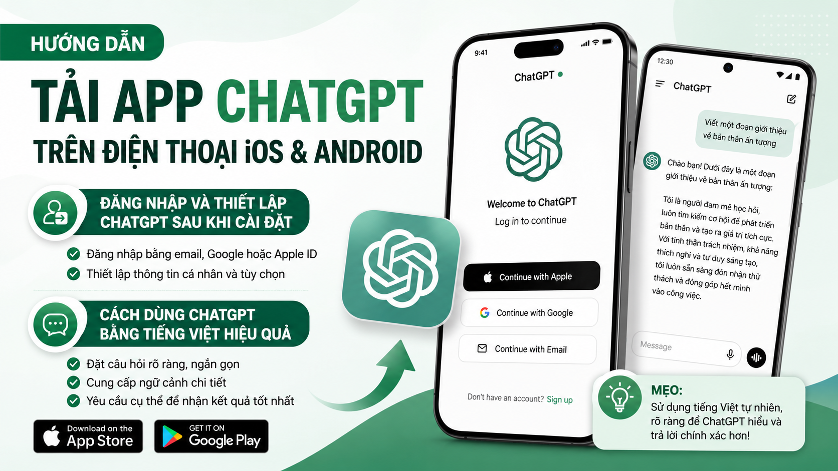 Đăng nhập và thiết lập ChatGPT sau khi cài đặt - tải chatgpt