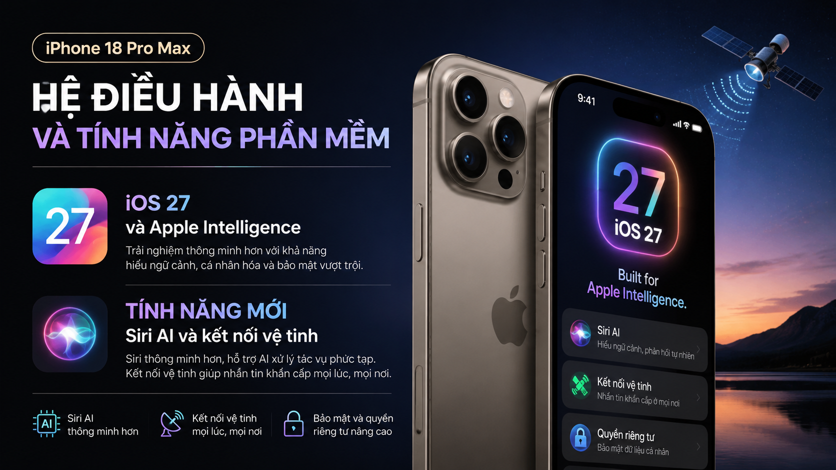 Hệ điều hành và tính năng phần mềm Hệ điều hành và tính năng phần mềm - iPhone 18 Pro Max