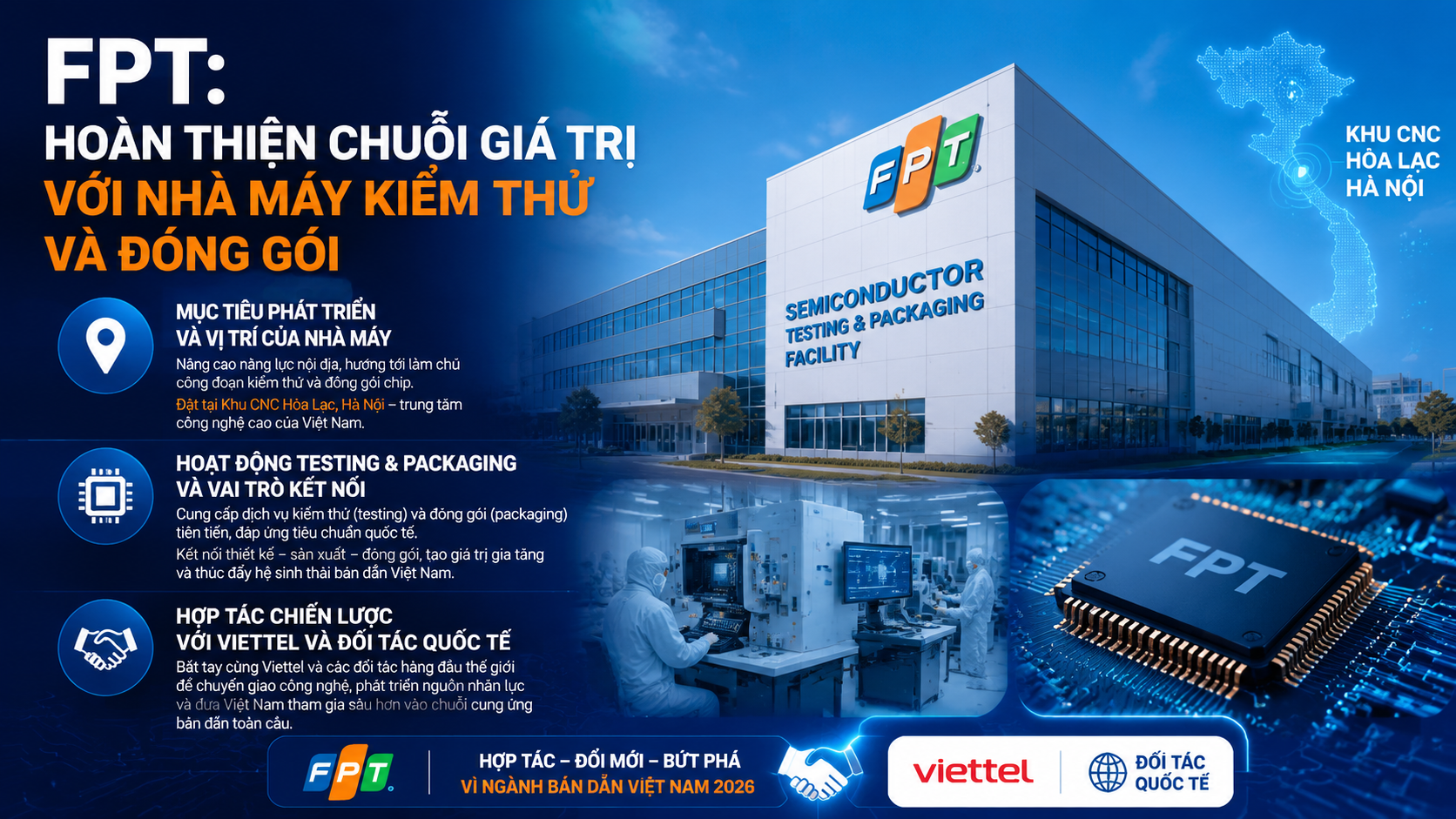 FPT: Hoàn thiện chuỗi giá trị với nhà máy kiểm thử và đóng gói - ngành bán dẫn Việt Nam
