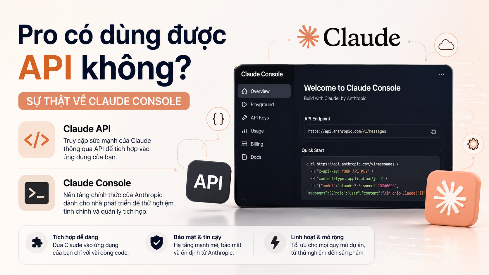 Claude API và Claude Console là gì? - claude pro có dùng được api không