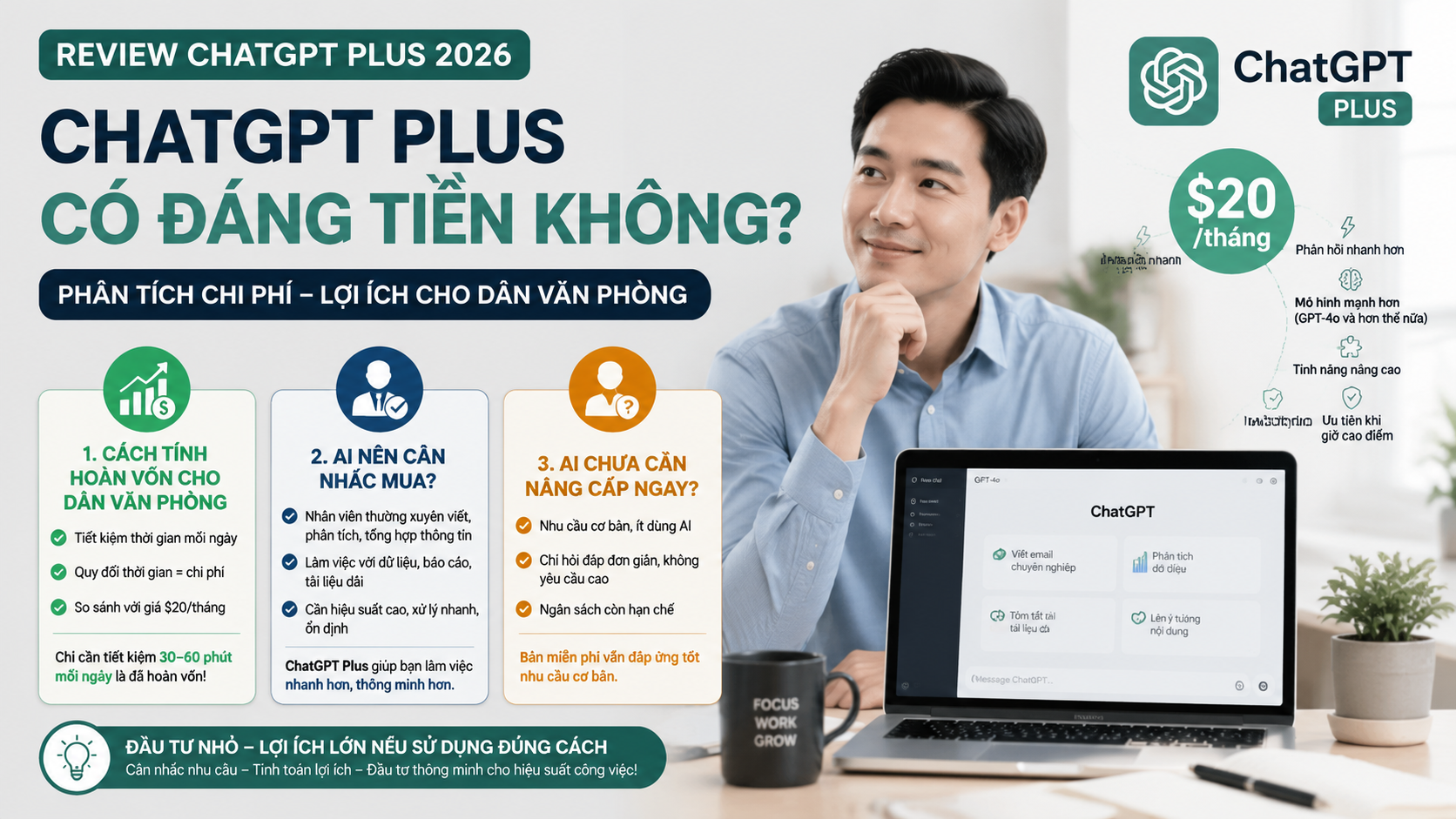 ChatGPT Plus có đáng tiền không? Phân tích chi phí – lợi ích ChatGPT Plus có đáng tiền không? Phân tích chi phí – lợi ích - review chatgpt plus
