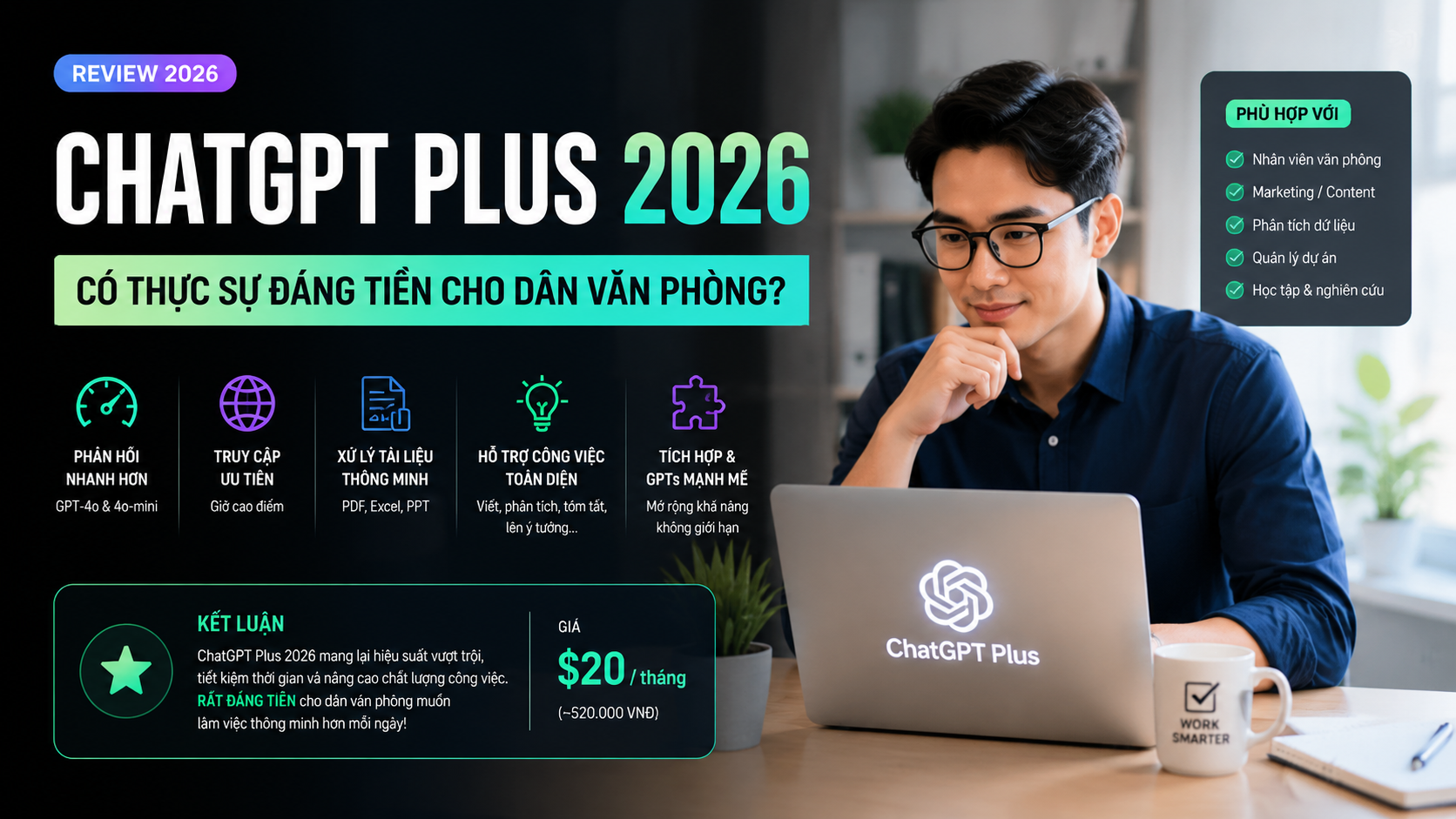 Review ChatGPT Plus 2026: Có Thực Sự Đáng Tiền Cho Dân Văn Phòng? - review chatgpt plus