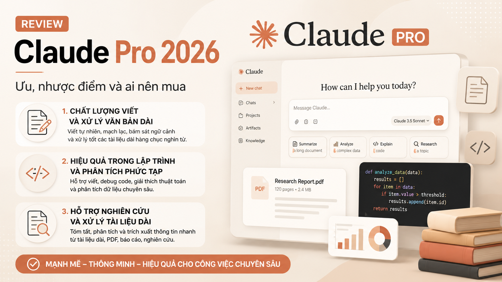 Ưu điểm của Claude Pro 2026 - review claude pro
