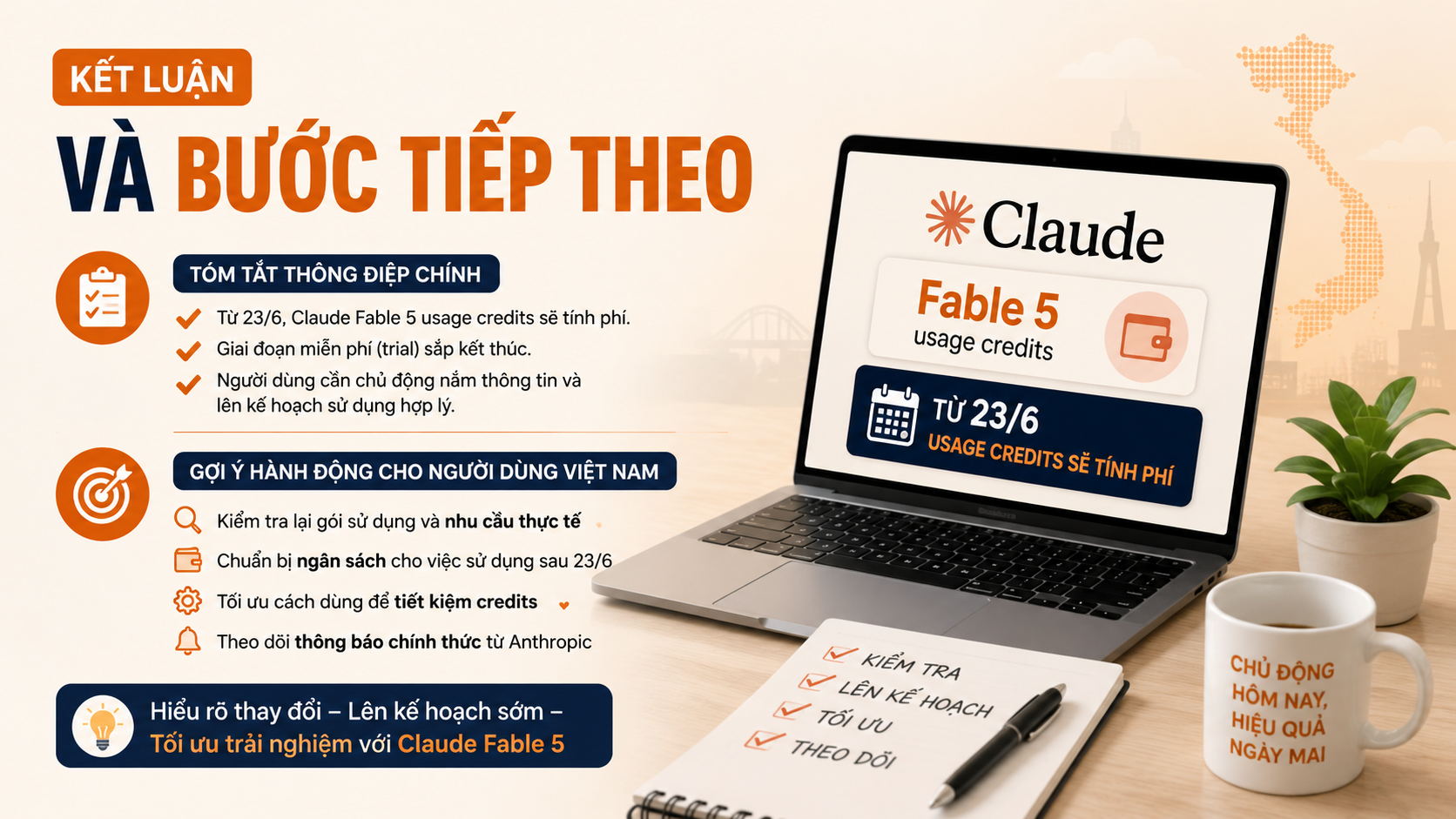 Kết luận và bước tiếp theo - Claude Fable 5 usage credits, Fable 5 tính phí