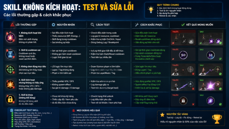 Skill không kích hoạt: Test và sửa lỗi Skill – các lỗi thường gặp & cách khắc phục - Skill không kích hoạt