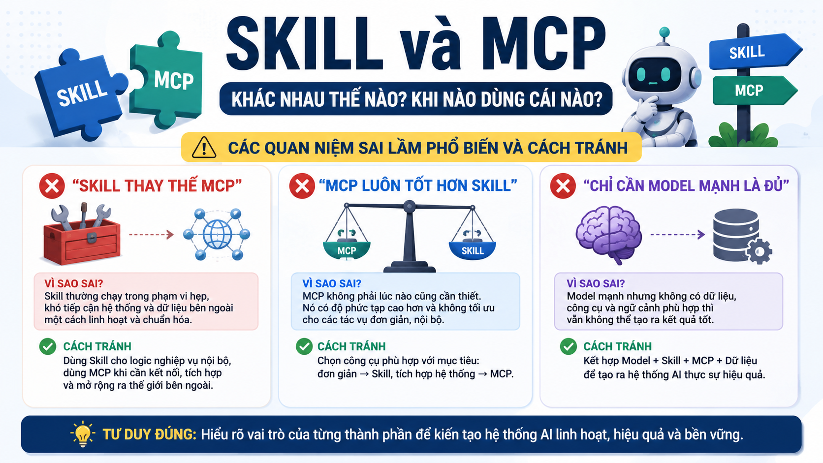 Các quan niệm sai lầm phổ biến và cách tránh Các quan niệm sai lầm phổ biến và cách tránh - Skill vs MCP