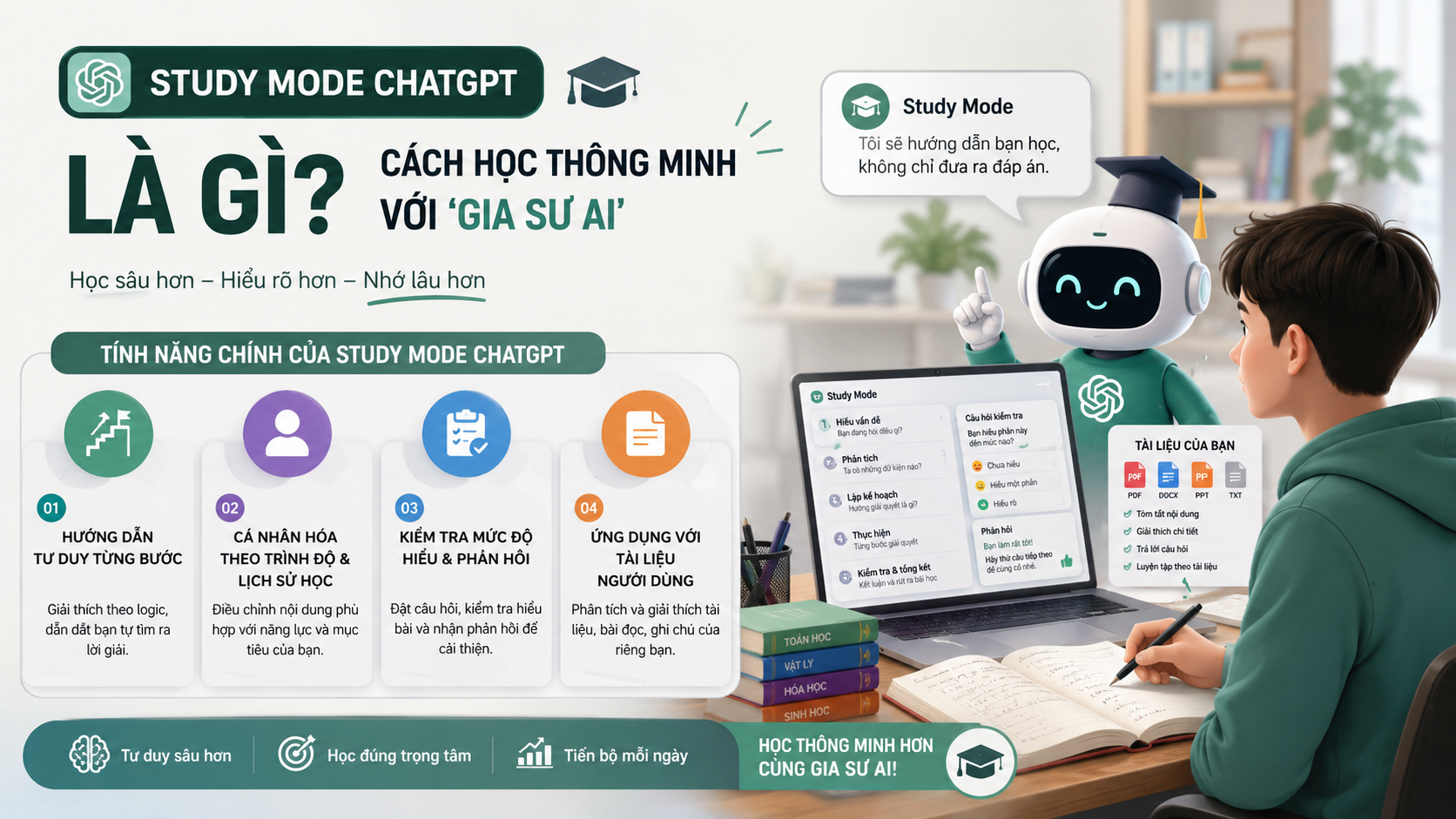 Tính năng chính của Study Mode ChatGPT Tính năng chính của Study Mode ChatGPT - study mode chatgpt