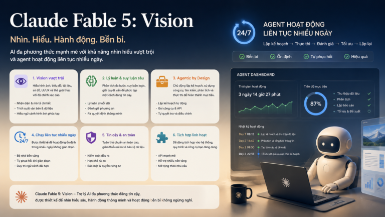 Tính năng nổi bật của Claude Fable 5: Vision, agent chạy liên tục nhiều ngày - đánh giá Claude Fable 5, review Claude Fable 5
