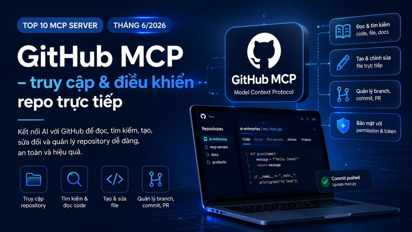 GitHub MCP – truy cập & điều khiển repo trực tiếp - GitHub MCP, Context7, PaddleOCR MCP, Playwright MCP