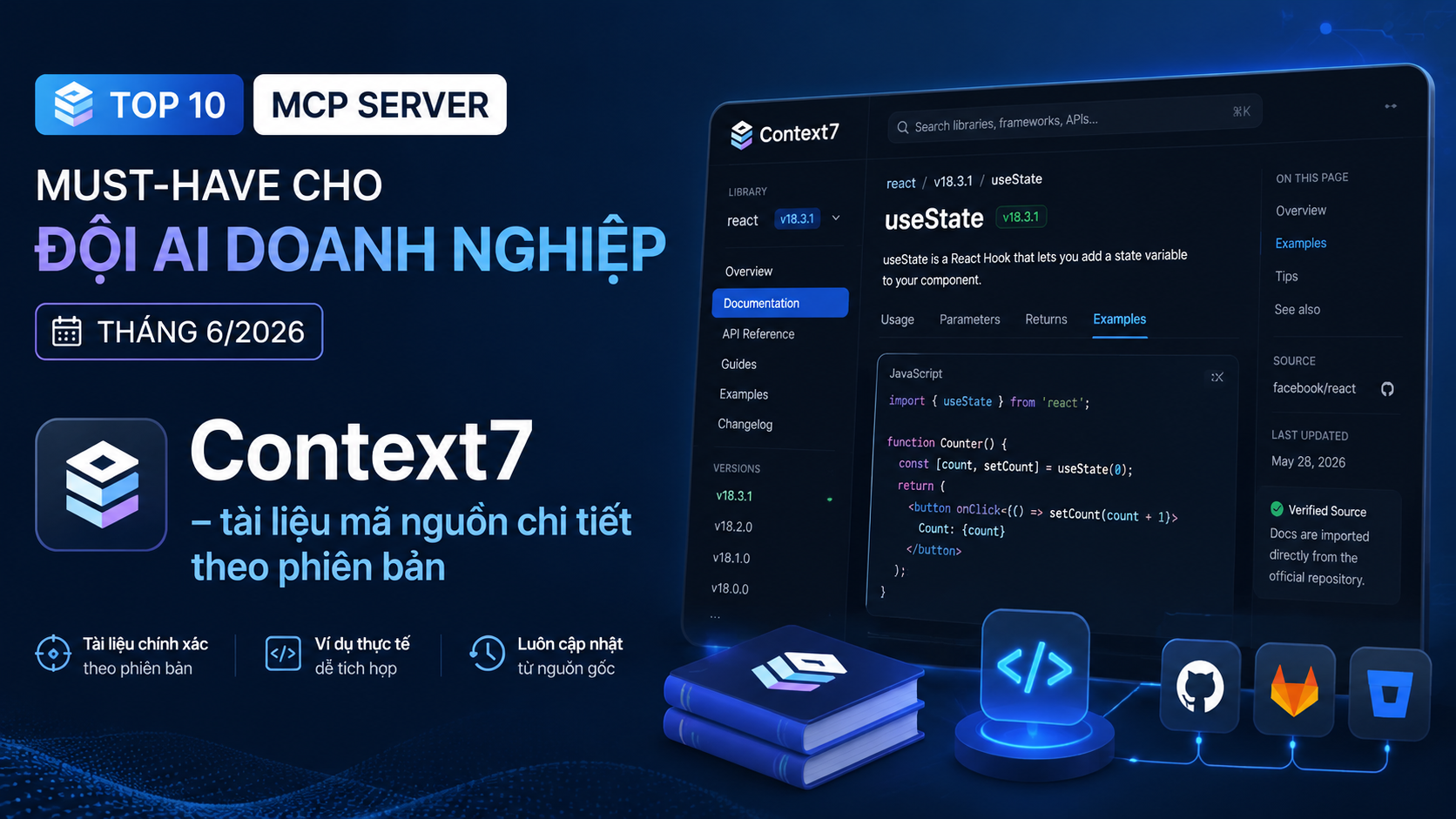 Context7 – tài liệu mã nguồn chi tiết theo phiên bản - GitHub MCP, Context7, PaddleOCR MCP, Playwright MCP