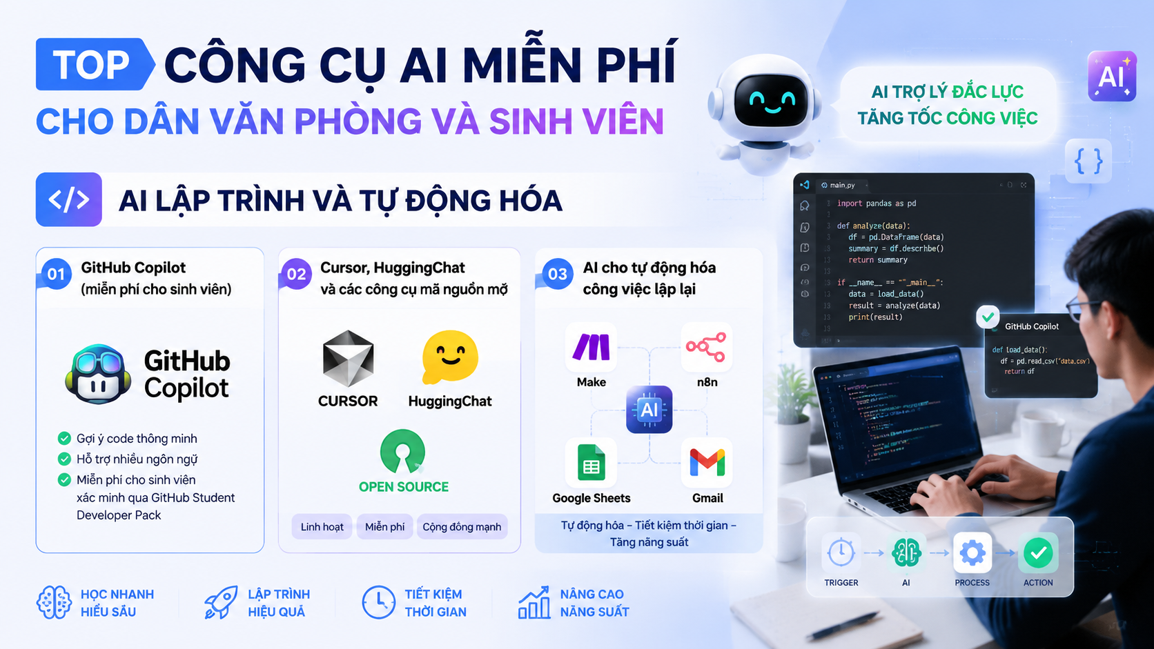 AI lập trình và tự động hóa - công cụ AI miễn phí