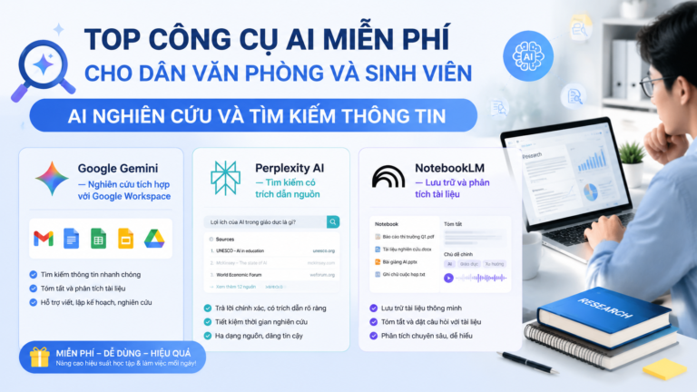 AI nghiên cứu và tìm kiếm thông tin - công cụ AI miễn phí