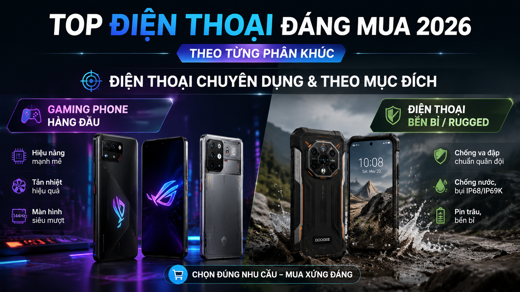 Điện thoại chuyên dụng & theo mục đích - điện thoại đáng mua 2026