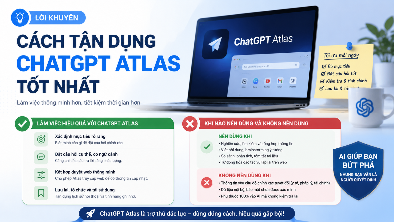 Lời khuyên và cách tận dụng tốt nhất - trải nghiệm chatgpt atlas