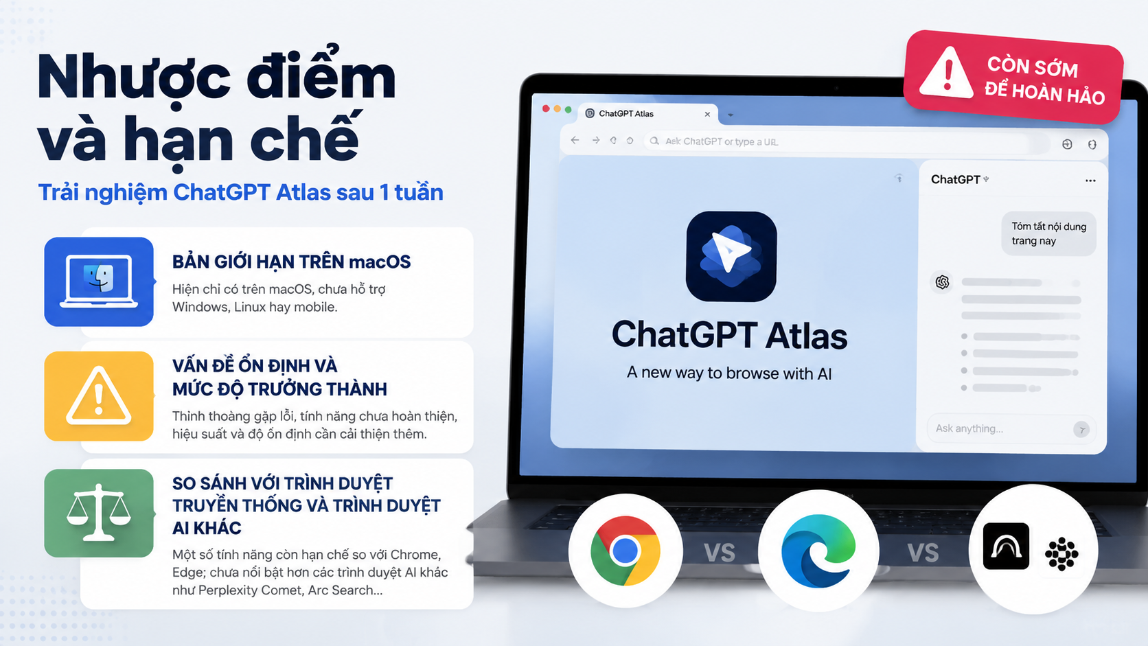 Nhược điểm và hạn chế - trải nghiệm chatgpt atlas
