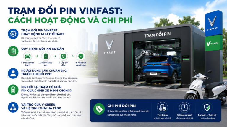 Trạm đổi pin VinFast hoạt động như thế nào? - trạm đổi pin VinFast