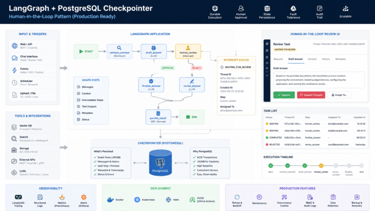 Triển khai LangGraph với checkpointer PostgreSQL: pattern human-in-the-loop chuẩn production - LangGraph