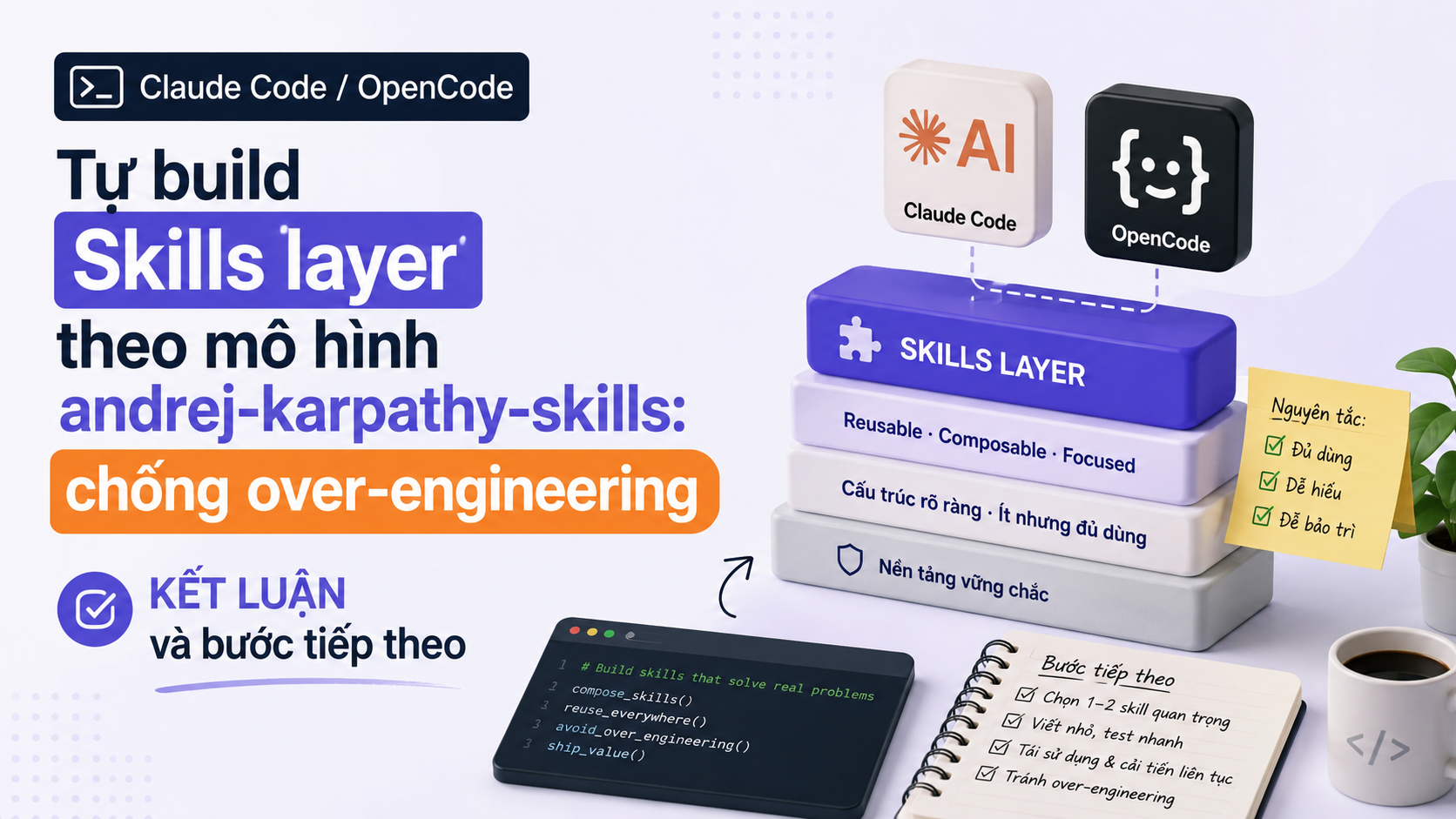 Kết luận và bước tiếp theo - andrej-karpathy-skills, Claude Code