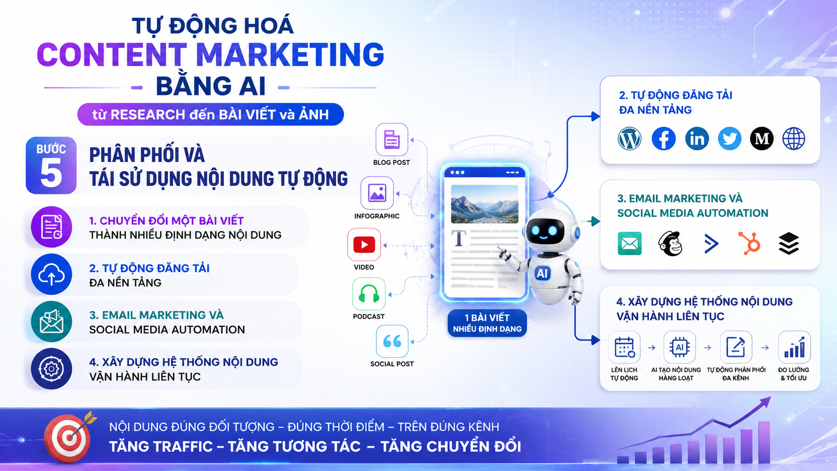 Bước 5: Phân Phối Và Tái Sử Dụng Nội Dung Tự Động Bước 5: Phân Phối Và Tái Sử Dụng Nội Dung Tự Động - Content Marketing