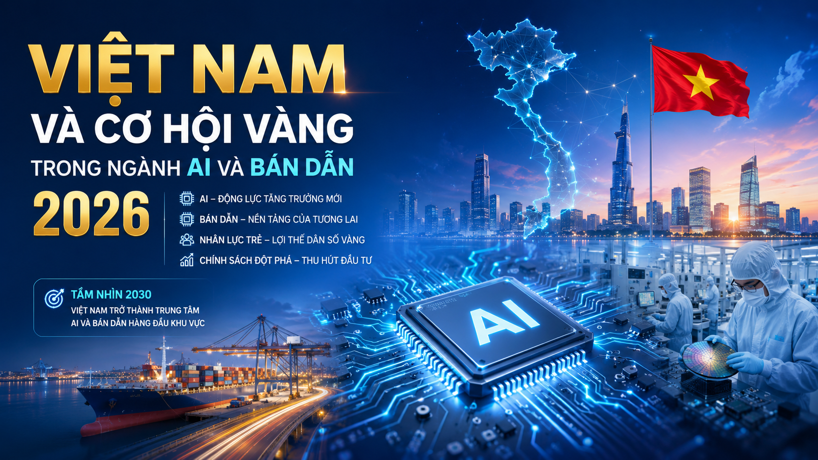 Việt Nam và cơ hội vàng trong ngành AI và bán dẫn 2026 - AI và bán dẫn Việt Nam
