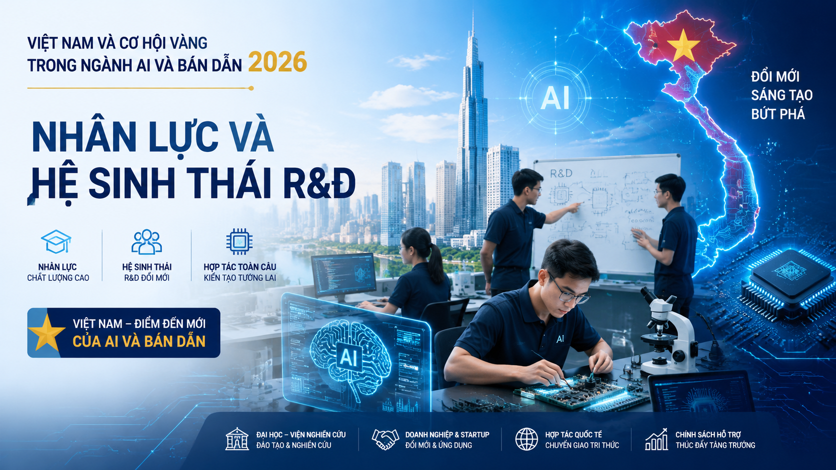 Nhân lực và hệ sinh thái R&D Nhân lực và hệ sinh thái R&D - AI và bán dẫn Việt Nam