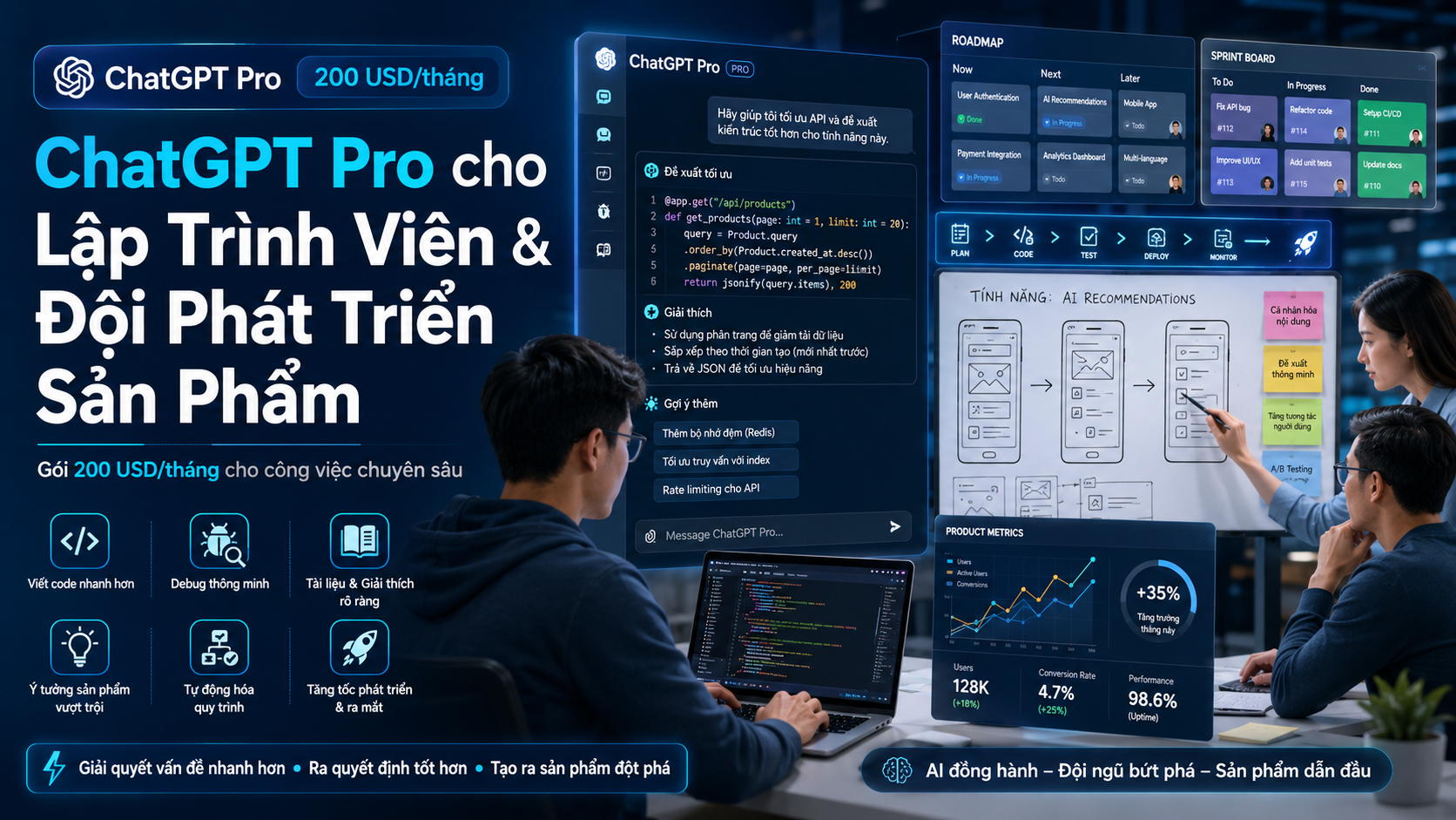 ChatGPT Pro dành cho lập trình viên và đội phát triển sản phẩm - ChatGPT Pro dành cho ai, người dùng ChatGPT Pro, AI cho lập trình viên, AI chuyên nghiệp