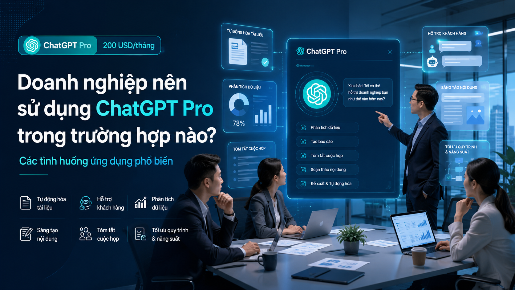 Doanh nghiệp nên sử dụng ChatGPT Pro trong trường hợp nào? - ChatGPT Pro dành cho ai, người dùng ChatGPT Pro, AI cho lập trình viên, AI chuyên nghiệp
