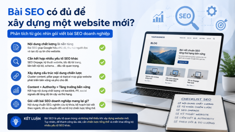 bài SEO có đủ để xây dựng một website mới không? Phân tích từ góc nhìn gói viết bài SEO doanh nghiệp - gói viết bài SEO doanh nghiệp