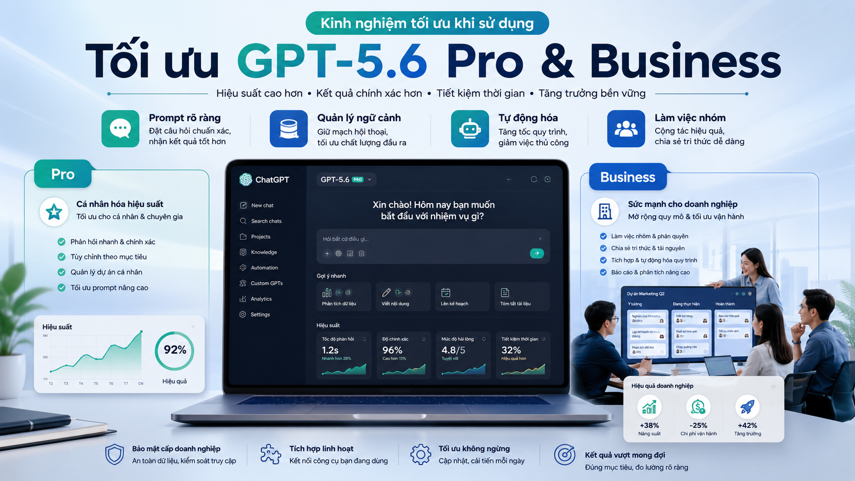 Kinh nghiệm tối ưu khi sử dụng GPT-5.6 Pro và Business - cách bật GPT-5.6, GPT-5.6 ChatGPT Plus, GPT-5.6 Pro, chọn model ChatGPT