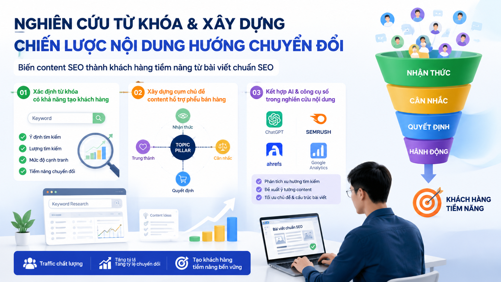 Nghiên cứu từ khóa và xây dựng chiến lược nội dung hướng chuyển đổi - content SEO tạo khách hàng