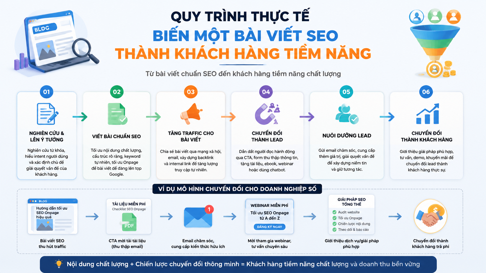 Quy trình thực tế biến một bài viết SEO thành khách hàng tiềm năng - content SEO tạo khách hàng