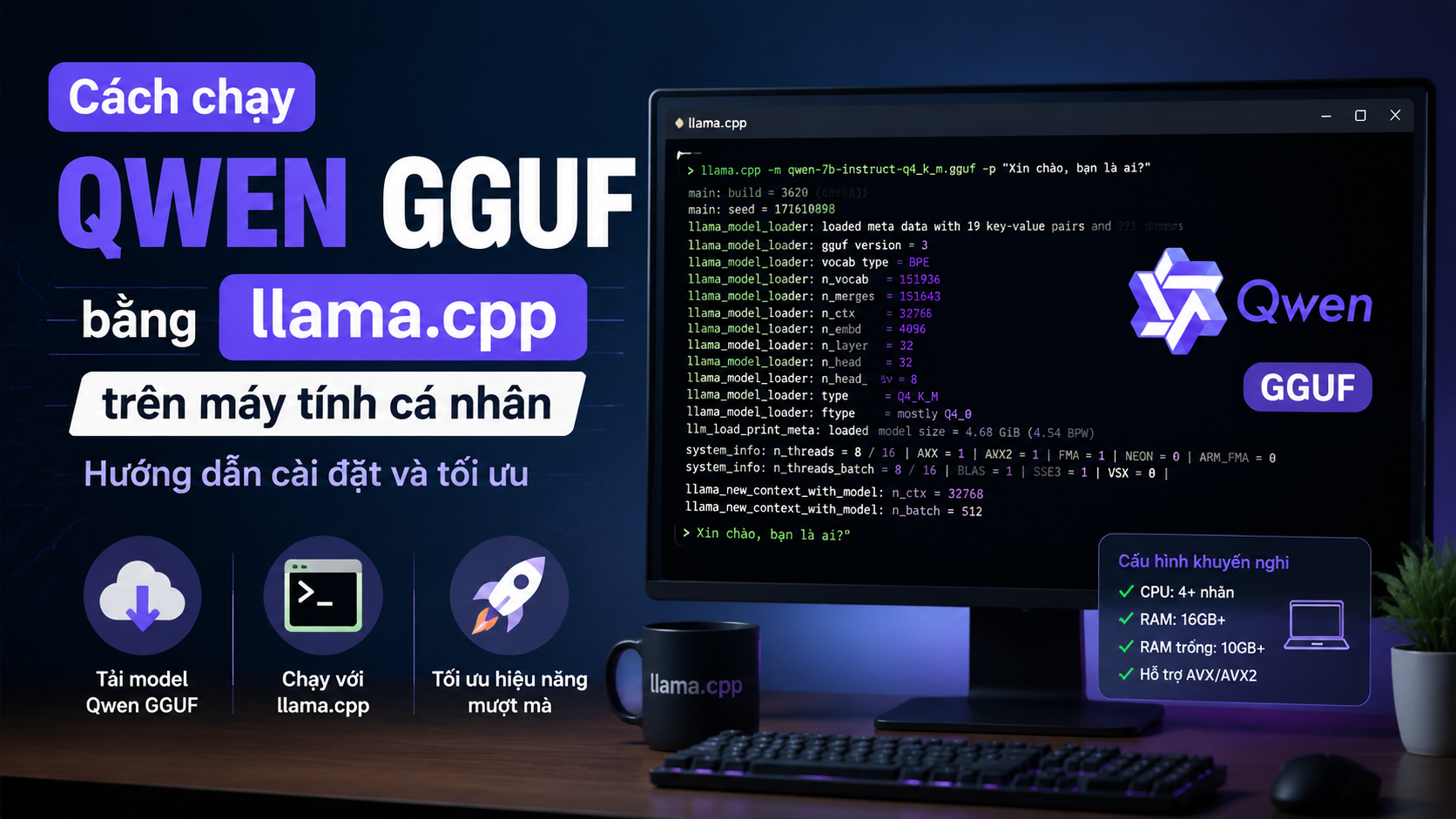 Tải và chạy Qwen GGUF bằng llama.cpp - Qwen GGUF