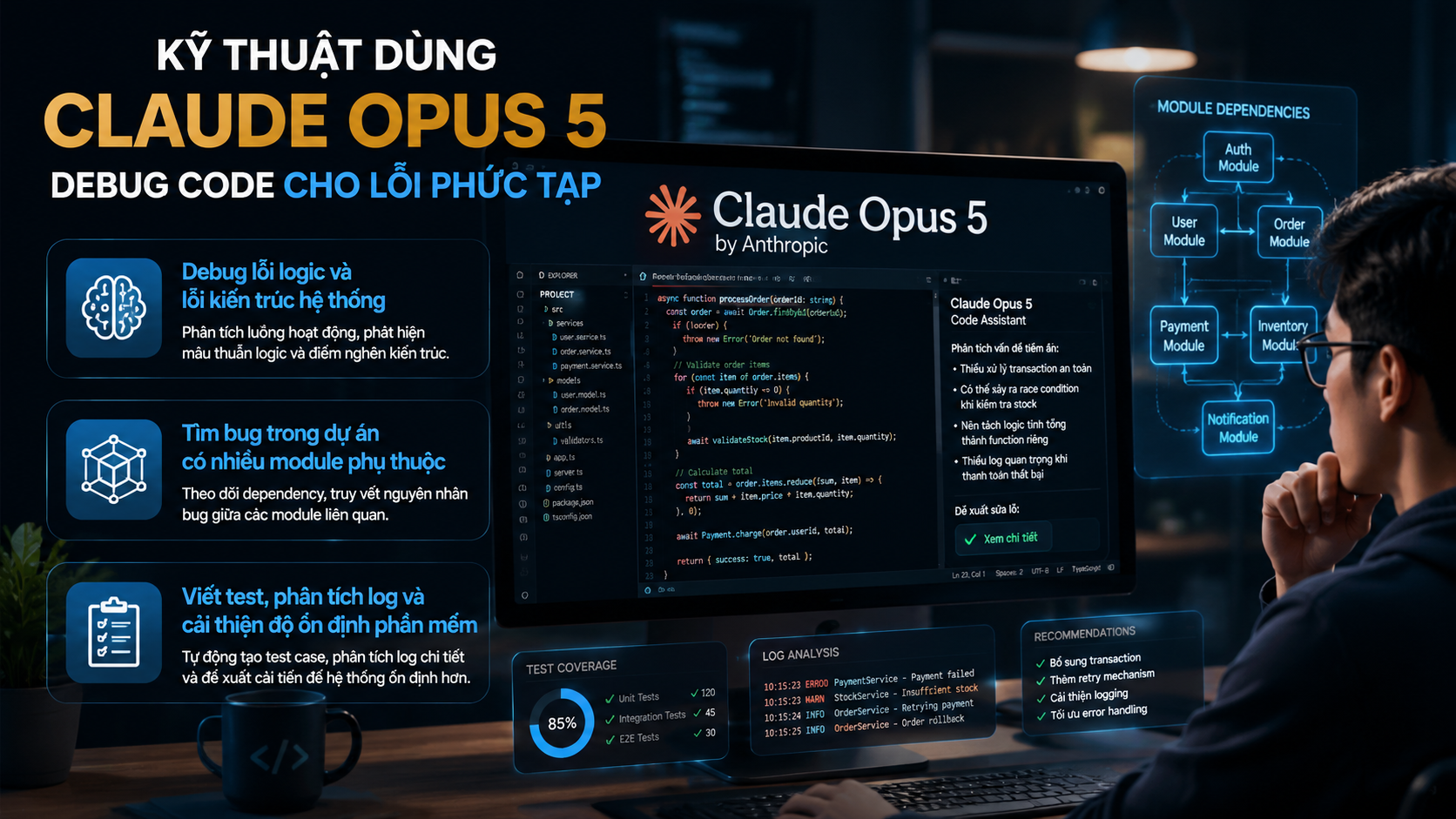Kỹ thuật dùng Claude Opus 5 debug code cho các lỗi phức tạp - Claude Opus 5 debug codeClaude Opus 5 Claude CodeClaude Opus 5 codingClaude Opus 5 có miễn phí khôngcách sử dụng Claude Opus 5Claude Opus 5 APIgiá Claude Opus 5Claude Opus 5 vs Fable 5Claude Opus 5 vs Sonnet 5Claude Opus 5 vs Opus 4.8Claude Opus 5 có gì mớiđánh giá Claude Opus 5Claude Opus 5 ra mắtClaude Opus 5 là gì, Claude Opus 5, Anthropic Opus 5Claude Opus 5 mới, Anthropic ra mắt Claude Opus 5review Claude Opus 5, Claude Opus 5 có tốt khôngtính năng Claude Opus 5, Claude Opus 5 mới nhấtso sánh Claude Opus 5, Opus 5 và Opus 4.8so sánh Opus 5 và Sonnet 5, Claude Sonnet 5Opus 5 và Fable 5, so sánh Claude 5Claude Opus 5 pricing, giá API Claude Opus 5API Claude Opus 5, claude-opus-5 APIhướng dẫn Claude Opus 5, dùng Claude Opus 5tài khoản Claude Opus 5, gói Claude Opus 5Claude Opus 5 lập trình, AI viết code ClaudeClaude Code Opus 5, coding agent ClaudeAI sửa lỗi code, Claude debug code