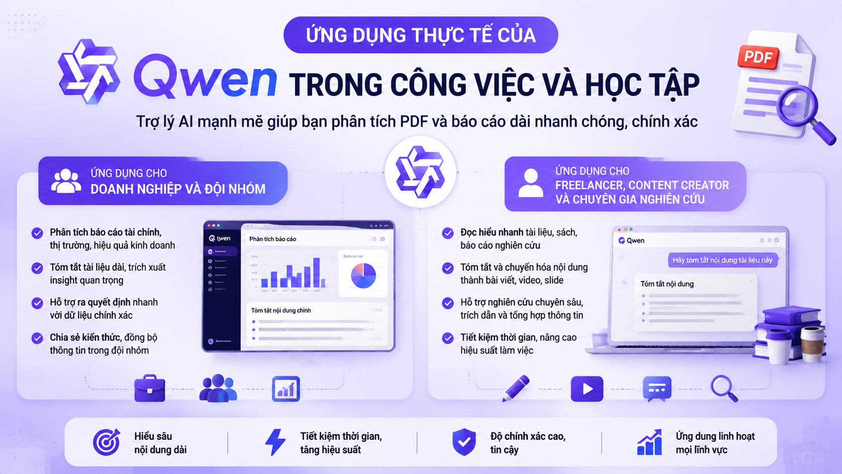 Ứng dụng thực tế của Qwen trong công việc và học tập - Qwen phân tích PDF