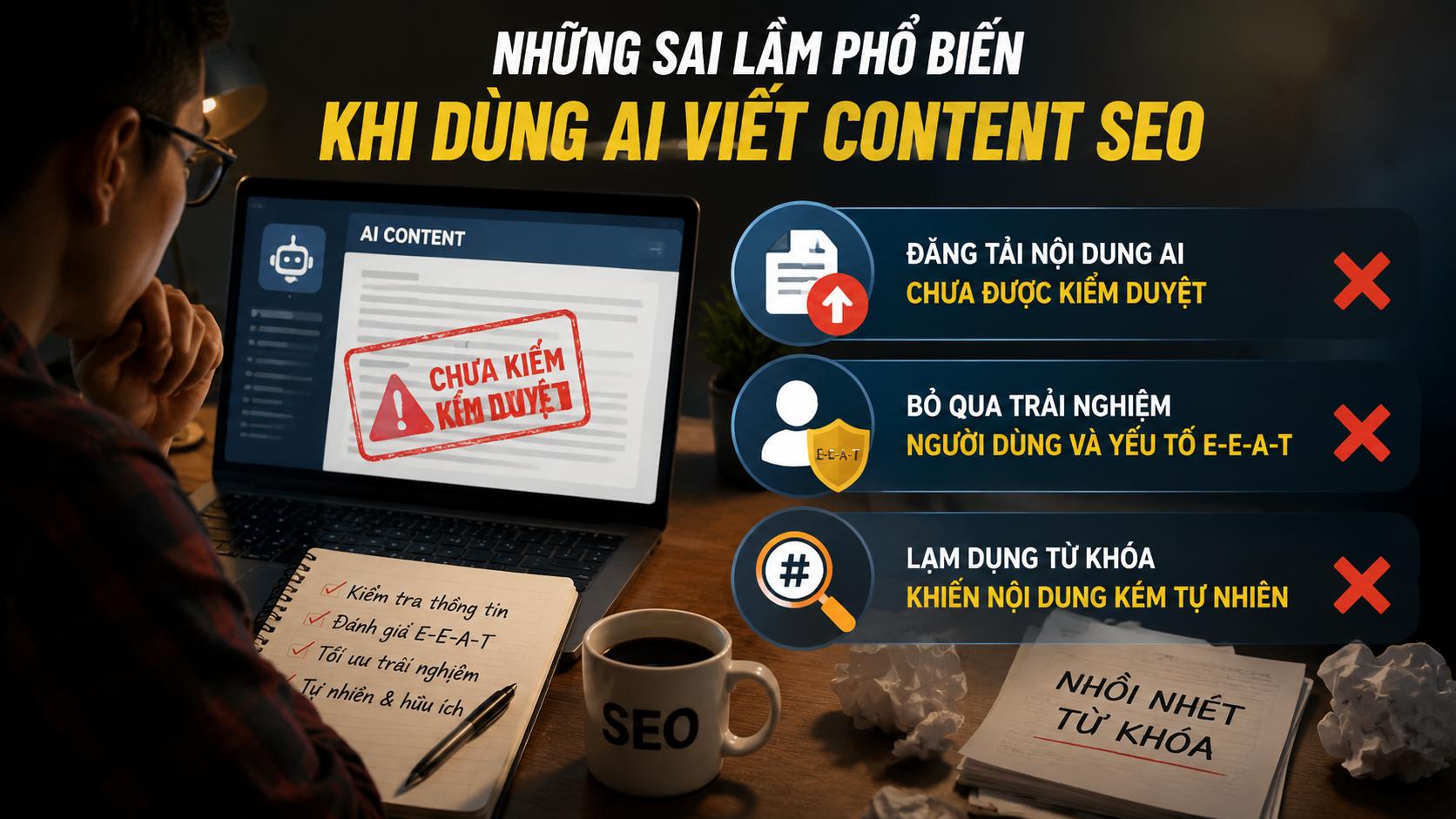 Những sai lầm phổ biến khi dùng AI viết content SEO - AI viết content SEO