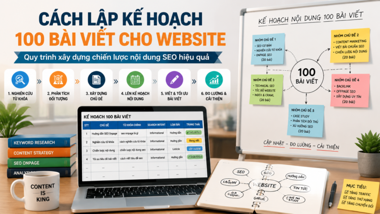 Cách lập kế hoạch 100 bài viết cho website: Quy trình xây dựng chiến lược nội dung SEO hiệu quả - kế hoạch 100 bài viết