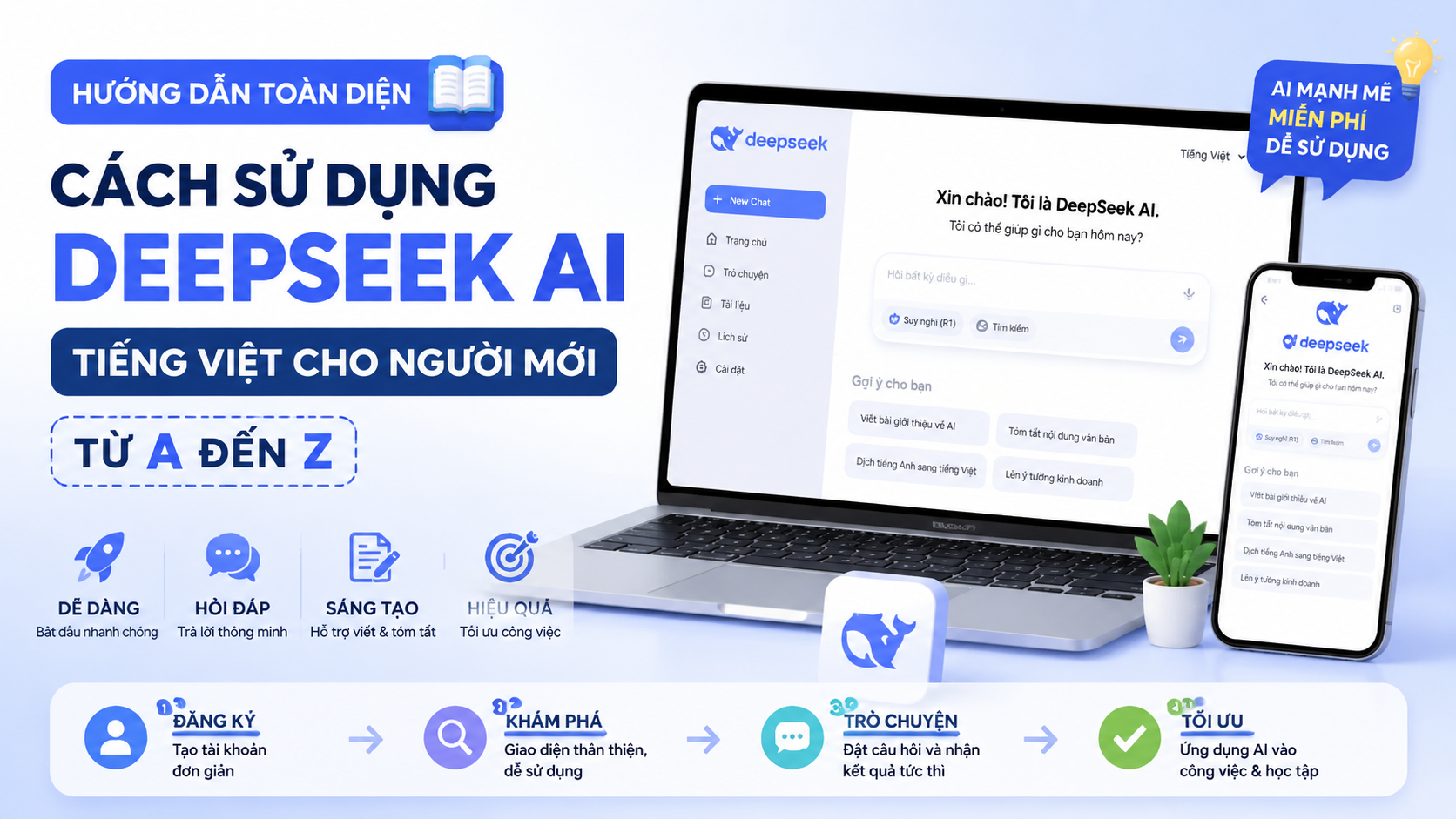 Cách sử dụng DeepSeek AI tiếng Việt cho người mới: Hướng dẫn toàn diện từ A đến Z - cách sử dụng DeepSeek AI, DeepSeek tiếng Việt, DeepSeek online